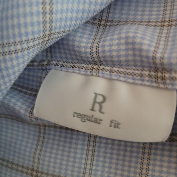 Ermenegildo Zegna Shirt Mens 17.5 44 Blue Check Plaid Regular Fit Office Career - Picture 11 of 13